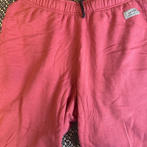 Eddie Bauer Men’s Joggers Size M – Red Fleece Sweatpants - Picture 2 of 5